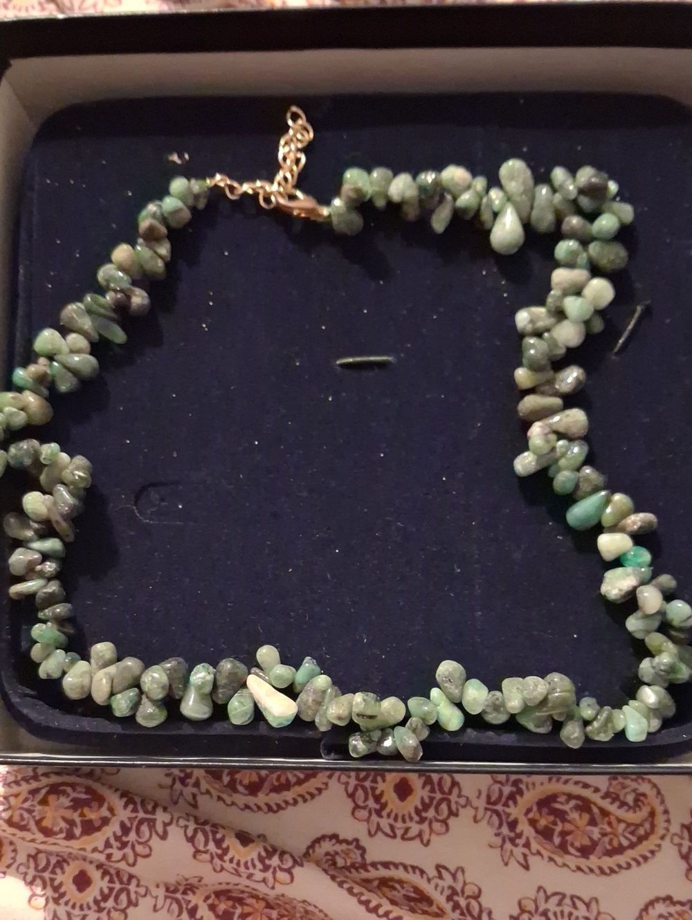 Stauer Raw Emerald Necklace.green Stones
